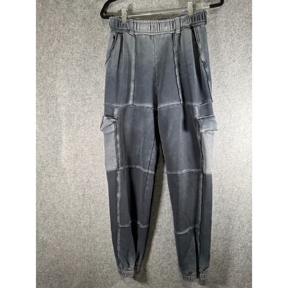 Cotton‎ Citizen Pants Women Large Gray Cargo Joggers Patch Work Stretch Tapered - Picture 1 of 7